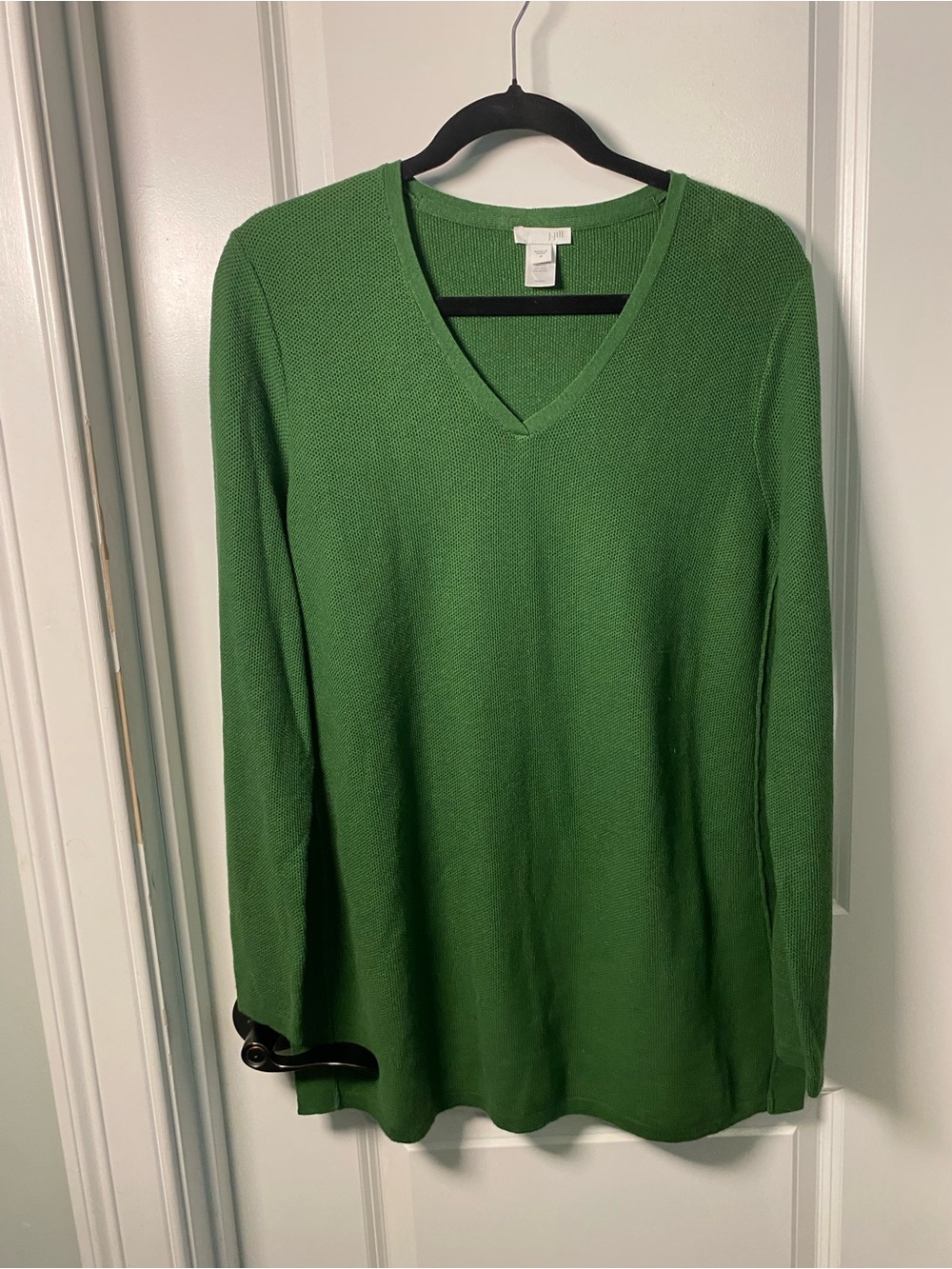 J. Jill Emerald Green Knit V-Neck Sweater - Picture 2 of 7